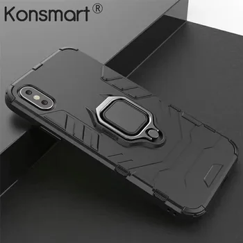 KONSMART Nov Model Zaščitna torbica Za iphone X 7 8 6 6S Plus 5S 5 MP Hrbtni Pokrovček Shockproof Magnetno Stojalo iphoneX Telefon Primerih