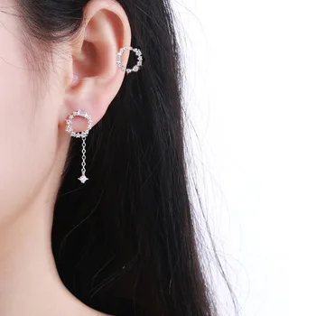 Korejski Uhan Asimetrične Uhani za Ženske Svetlobno Razkošje Baker Earings Modni Nakit Trgovini 2021 Kolczyki Kpop