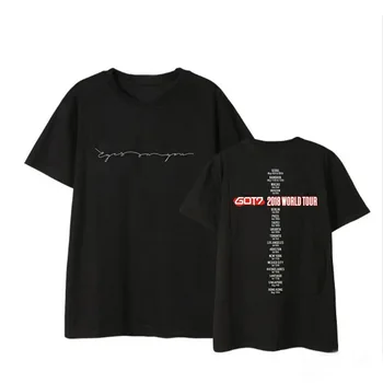 Kpop GOT7 T-Shirt Kratek Rokav Priljubljenih Hip Hop Okrogle Ovratnik T Shirt Vrhovi korejski Poletje svoboden priložnostne Moda za Ženske, Bombažna Oblačila
