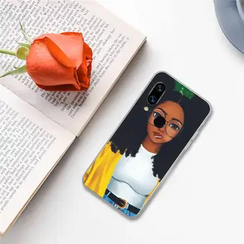 Kraljica Afro Melanin Poppin Dekle Coque Lupini Primeru Telefon Za Xiaomi Redmi Opomba 4 4 5 6 7 8 pro S2 PLUS 6A PRO