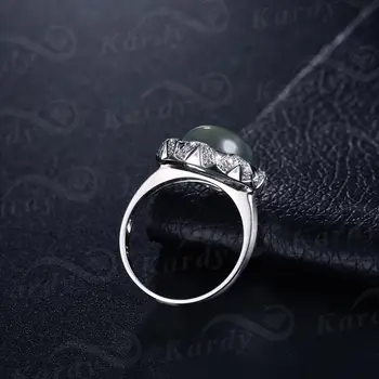Krasen Modni Naravnih Prehnite Gemstone Trdno Belo Zlato 14K Diamanti Posla Poročni prstan Prstan Kompleti za Ženske