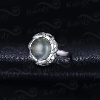 Krasen Modni Naravnih Prehnite Gemstone Trdno Belo Zlato 14K Diamanti Posla Poročni prstan Prstan Kompleti za Ženske