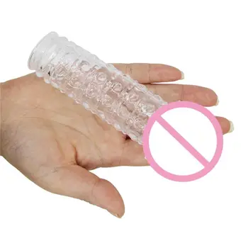 Kristalno Rokav Silikonski Spike Kondomi za Moški Zakasnitev Nastavite Pokrov Nekaj Igrač za Odrasle Sex Izdelki DORP DOSTAVA