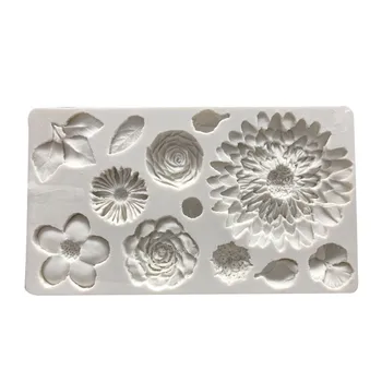 Krizanteme Plesni Cvetje Silikonski Kalupi 3D Jelly Torto Plesni Sončnično Poročno Torto Dekoracijo Kuhinja Orodja