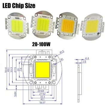 LED high power integrirani 100W žarnica kroglice hladno toplo naravno bela 30mil 45mil 3000-3500ma 3000-35000K 5000lm za diy pozornosti