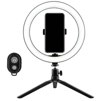 LED Obroč Fill Light z Bluetooth Daljinsko upravljanje Zatemniti 26 cm Flash Univerzalno Živo Selfie Nosilec
