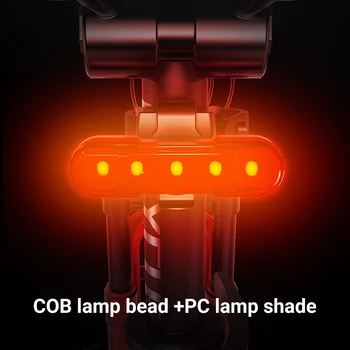 LED Opozorilne Luči Noč Kolo Zadnje Luči MTB Kolesarske Opreme, Izposoja USB Polnjenje Sijaj Smart Auto Zavora za Zaznavanje Svetlobe
