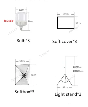 LED softbox Fotografska lučka zložljiva še Vedno Življenje set mini studio 40/60/80/Veliko fotografijo fazi dopolnitev streljanje CD50 T03