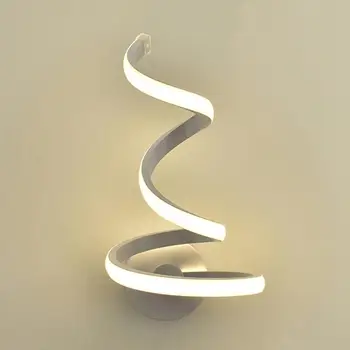 LED Stenska Svetilka Sodobno Minimalistično Stenske Svetilke Ustvarjalne Postelji Svetilko Spirala Sodobne Ukrivljen Desk Nočna Lučka za Namizno dekoracijo lučka