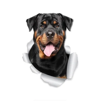 Lep 3D Pisane Avto Nalepke Nasmejan Rottweiler Pes Decal za cuto Okno Odbijača Nepremočljiva Dekoracijo Pribor Kk15* * 10 cm