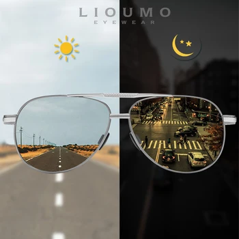 LIOUMO Pilotni sončna Očala Moških Polarizirana Photochromic Vožnje Očala Ženske Kameleon Objektiv Anti-Glare Očala gafas de sol hombre