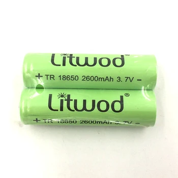 Litwod 2PCS 18650 Polnilna Litij Baterija Novo Izvirno NCR18650B 3,7 v 2600 mah Za Svetilko baterije