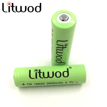 Litwod 2PCS 18650 Polnilna Litij Baterija Novo Izvirno NCR18650B 3,7 v 2600 mah Za Svetilko baterije