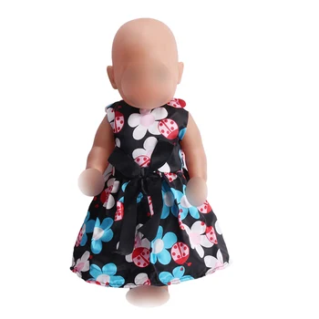 Lutka obleko Natisnjeni večerno obleko ima veliko stilov fit 43 cm lutke otroka in 18 inch Dekle lutke f204-f207