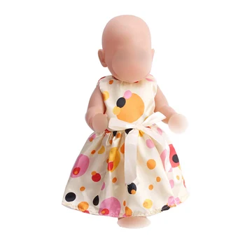 Lutka obleko Natisnjeni večerno obleko ima veliko stilov fit 43 cm lutke otroka in 18 inch Dekle lutke f204-f207