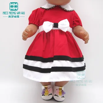 Lutka Obleko, Rojenega Otroka Fit 18 inch 40-43 cm, Rdeča princesa obleko za Otroka Festival Birthfday Darilo