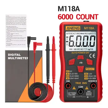 M118A Inteligentni Digitalni Multimeter 6000 Šteje Samodejno Segajo NKV Test True RMS Merilnih Podatkov Multimeter Tester