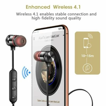 Magnetni Brezžične Bluetooth Slušalke Športne Telovadnice Neckband Slušalke Stereo Bas Ušesnih Čepkov Z Mic Za Xiaomi Huawei