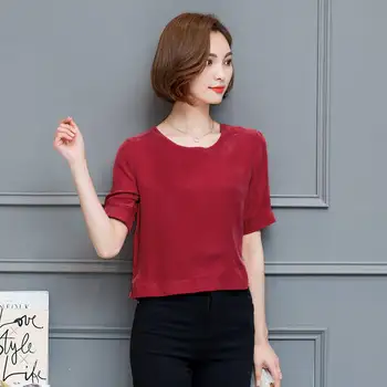Majica s kratkimi rokavi Ženske Obleke 2020 FashionTee Top Moda Bombaža Ženske rdeča Tee Majica
