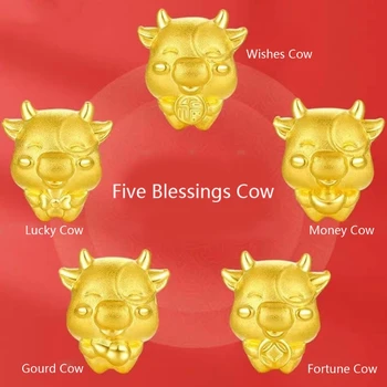 Maskota Pet Fortunes Zlato Kravo Rdeče Niz Zapestnica 2021 Kitajski Ox Novo Leto Tradicijo Nebesno Srečen Blagoslov Zapestnice