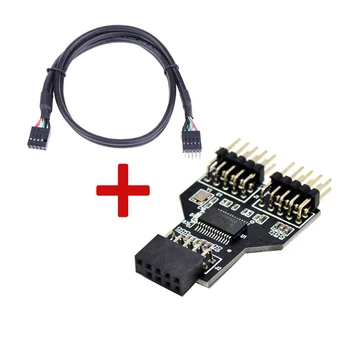 Matično ploščo USB 9Pin Vmesnik Glave Razdelilnik 1 2 Podaljšek Adapter 9-Pin USB ZVEZDIŠČE USB 2.0 Priključke za RGB Bluetooth