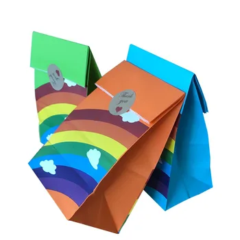 Mavrica Papirja, Darilne Vrečke Trajnega Papirja Candy Bag S Zahvaljujemo Se Vam Nalepke Otroci Rojstni Dan Uslug Baby Tuš Dobave