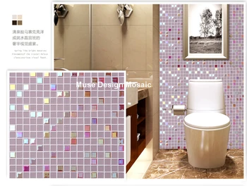 Mavrična Roza Kristalno Steklo Mozaik ploščice Kuhinja Backsplash kopalnica tuš meji strešnik 3D stenske nalepke DIY dekoracijo