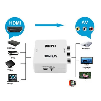 Mini Adapter Video Audio New Visoke kakovosti Plug and play HDMI za AV RCA