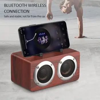 Mini Bluetooth Zvočnik Brezžični Lesene Stereo Retro LoudMusic Predvajalnik USB TF AUX 1200mAh Podporo Telefon Stojalo Za Avto/na Prostem itd.