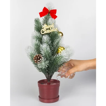 Mini Božično Drevo Majhno Božično Drevo Cedra Tabela Božič Okraski LED Žareče Božično Drevo za Novo Leto Doma Dekoracijo