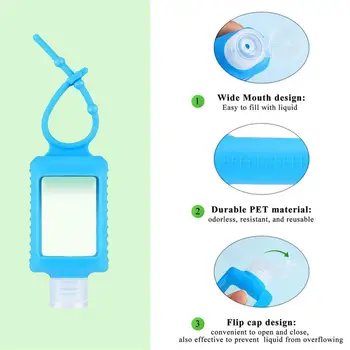Mini Hand sanitizer Prazno Steklenico z Silikonska zaščitna torbica stekleničke Parfuma travle Prenosne Posode z Keychain Prevoznik