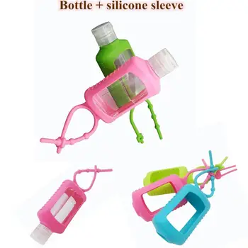 Mini Hand sanitizer Prazno Steklenico z Silikonska zaščitna torbica stekleničke Parfuma travle Prenosne Posode z Keychain Prevoznik