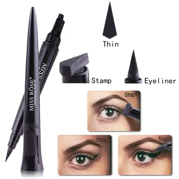 Miss Rose pečat eyeliner žig svinčnik kul črne barve nepremočljiva dvojno glavo eyeliner svinčnik enostavno nositi hitro sušenje eyeliner MS136