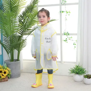 Moda EVA Otroški dežni Plašč Zgosti Nepremočljiva Dež Poncho Plašč Risanka Jasno, Pregledno Kampiranje Hoodie Rainwear Obleko