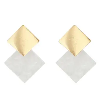 Moda Kvadratnih Geometrijske Diamond Uho Stud Ženski Uhani čezmejnih Vroče Kovine Brušena Evropski in Ameriški Kul Uho Stud