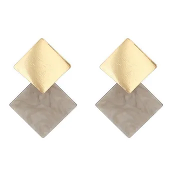 Moda Kvadratnih Geometrijske Diamond Uho Stud Ženski Uhani čezmejnih Vroče Kovine Brušena Evropski in Ameriški Kul Uho Stud