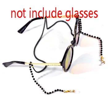 Moda Za Ženske, Moške Očala Vratu Traku Verige Akrilna Crystal Črne Kroglice Očala Ogrlica Kovinska Sončna Očala Kabel, Vrvica Za Opaljivanje Tega