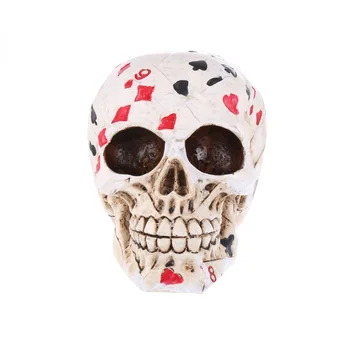 Moquerry Poker Lobanje Polje Ročno poslikano Grim Reaper Hazarder Lobanje Kart, Poker Face Gothic Halloween Okras Doma Dekor