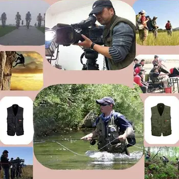 Moške Ribolov Telovnik z Multi-Zip Pocket za Fotograranje / Lov / Potovanja, Šport na Prostem