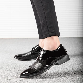 Moški Formalno Čevlji Usnjeni Business Casual Visoke Kakovosti Moških Obleko Urad Luksuzni Športni Copati Moški Poročni Čevlji