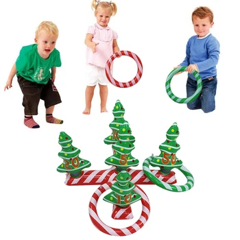 Napihljivi Božično Drevo Obroč Rojstni Metanje Ring Igre Otroci Otrok Na Prostem Igrače, Darila Vesel Božič Interaktivna Igra