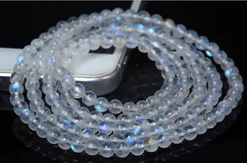 Naravna Modra Svetloba Moonstone Kristalno 108 Molite Kroglice Zapestnica 5mm Prave Zdravilne Očarljivo Kamen AAAAA