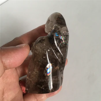Naravni Dimljen quartz crystal Boginja v meditaciji doma zbirka Dnevna soba Feng shui oprema izdelki Božično darilo