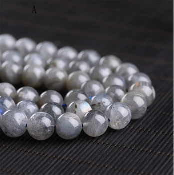 Naravni Labradorite 4-11 mm krog Gemstone kroglice za 925 sterling srebrni Nakit, Izdelava Ogrlico, Zapestnico, 15inch ICNWAY