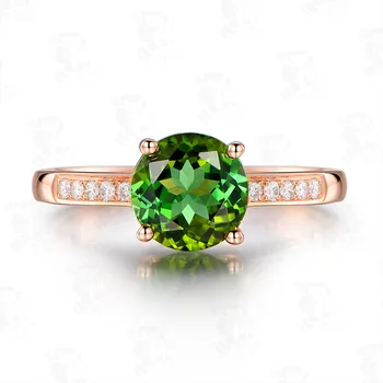 Naravni Smaragdno Gemstone Obroči Za Ženske Rose Zlata AAA Cirkon Diamant Udejstvovanje Poročni Prstan Zelena Gemstone, Fine Nakit Darilo