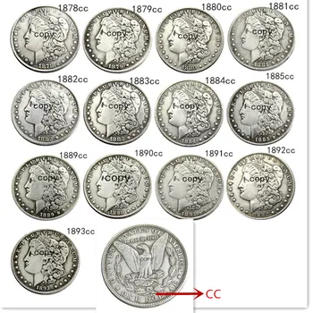 NAS Kovancev Morgan Dolarjev 1878-1893 -CC 13pcs Silver Plated Kopijo Dekorativni Kovanec