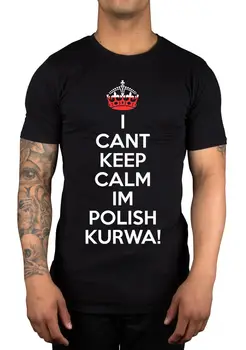 Ne morem Ohraniti Mirno sem poljski Kurwa Poljska T-Shirt Lewandowski Polska Darilo Ideja Kul Priložnostne ponos majica s kratkimi rokavi moški Unisex Novo Modno