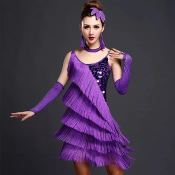 Neill Peng ženske Ženska odraslih latinsko resast krilo ples fazi kostum sequins fazi kostum Square Dance Kostumi