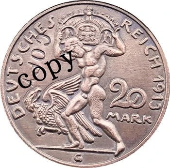 Nemški 1913 20 Mark kopija kovanca za 22,5 MM