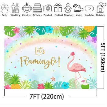 Neoback poglejmo Flamingle Ozadje za Fotografiranje Flamingo Temo Stranki Dekoracijo Banner Novorojenega Otroka, Rojstni dan Ozadju Fotografije